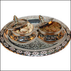 "Dryfruit Thali - DFB409 - Click here to View more details about this Product